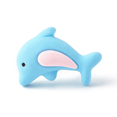 Resin 3D Dolphin Adjustable Rings RJEW-JR00428-02-1