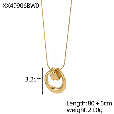 Flat Round 304 Stainless Steel Necklaces STAS-OY011-65G-1