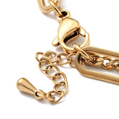 Heart and Round Ball Charm Multi-strand Bracelet BJEW-G639-24G-1