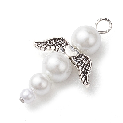Glass Pearl Pendants PALLOY-JF02711-02-1