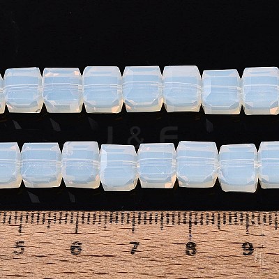 Imitation Jade Glass Beads Strands GLAA-R041-8x8mm-B02-1