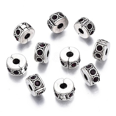 Brass Rhinestone European Clasps KK-N291-01AS-08-1