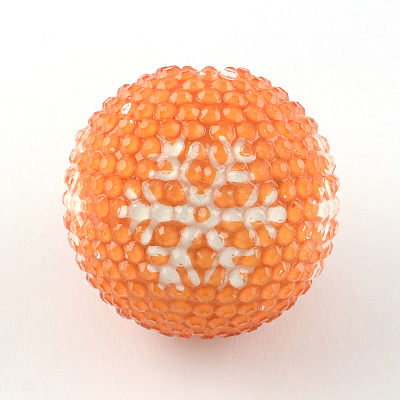 Round Resin Rhinestone Beads RESI-S306-16x18-01-1