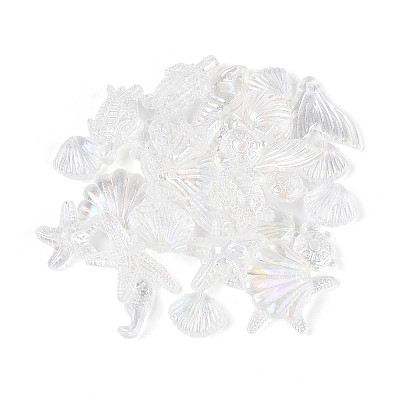 Ocean Theme Transparent Acrylic Beads TACR-T028-69-01F-1