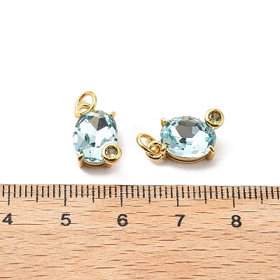 Oval Brass Micro Pave Cubic Zirconia Pendants KK-L237-020G-06-1