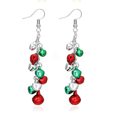 Christmas Theme Alloy Plastic Dangle Earrings FS-WG6FBD6-06-1