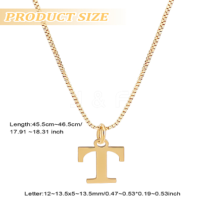1pc 304 Stainless Steel Letter Pendant Necklaces NJEW-LP0001-38T-G-1