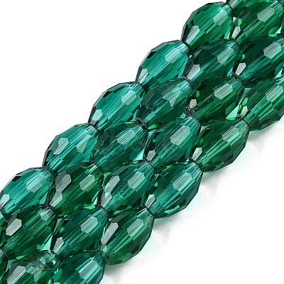 Transparent Glass Beads Strands EGLA-A037-T6x8mm-D11-1