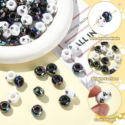 Opaque Acrylic European Beads SACR-CJC0001-37-1