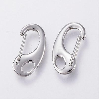 Tarnish Resistant 304 Stainless Steel Push Gate Snap Keychain Clasp Findings STAS-G039-05P-1