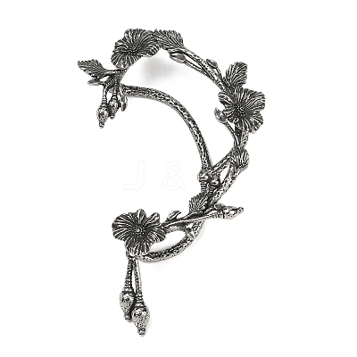 316 Surgical Stainless Flower Cuff Earrings EJEW-C160-05A-1