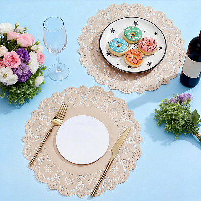 100Pcs Paper Wedding Party Table Mat AJEW-WH0696-674-1