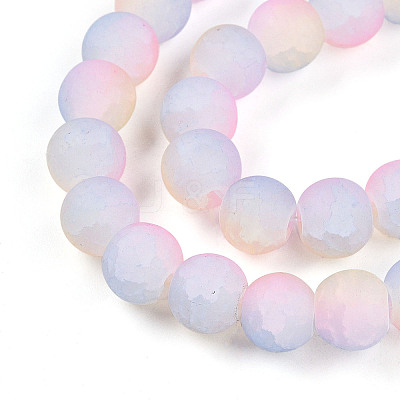 Crackle Glass Beads Strands GLAA-N009-8mm-04-1