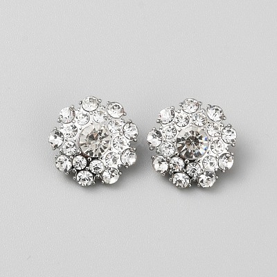1-Hole Alloy Shank Buttons BUTT-WH0001-08-1