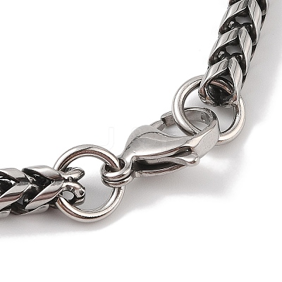 304 Stainless Steel Wheat Chain Bracelets for Men BJEW-B096-36A-AS-1