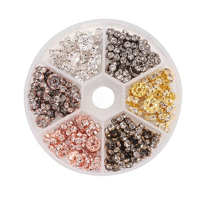 Brass Rhinestone Spacer Beads RB-JP0002-08-1