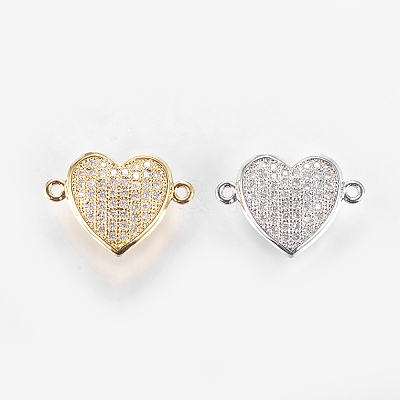 Brass Micro Pave Cubic Zirconia Links ZIRC-L068-27-1