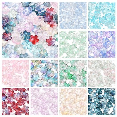60G Baking Paint Transparent Glass Bead Caps DGLA-YW0001-63-1