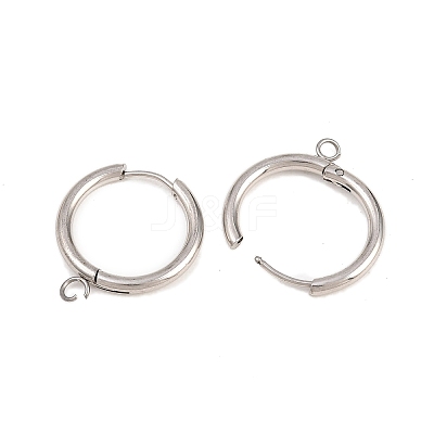 316 Stainless Steel Huggie Hoop Earring Findings EJEW-B158-01E-P-1