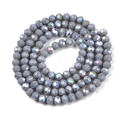 Electroplate Opaque Solid Color Glass Beads Strands EGLA-A044-P4mm-L10-1
