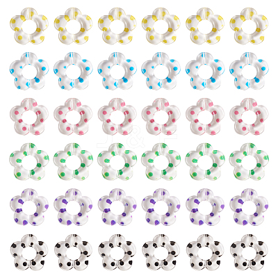 48Pcs 6 Colors Transparent Plastic Bead Frame KY-TA0001-26-1