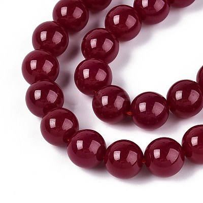 Lab Grown Red Corundum Beads Strands G-N351-01A-01-1