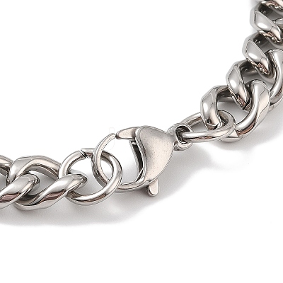 Ion Plating(IP) 304 Stainless Steel Twisted Chain Shaped Link Chain Bracelets for Men BJEW-B096-48C-AS-1