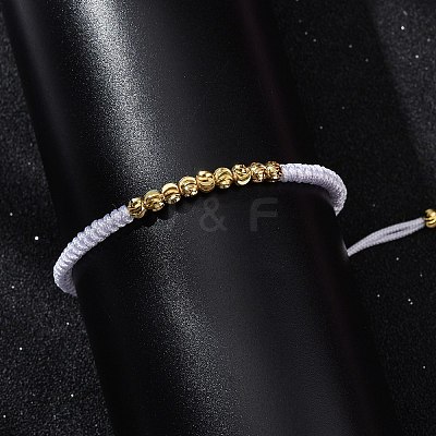 Polyester Cord Braided Bead Bracelets for Women BJEW-L698-01G-14-1