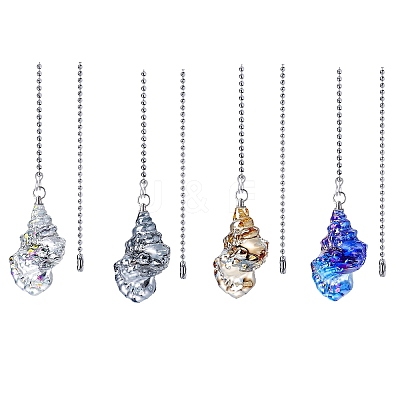 Glass Charms Ceiling Fan Pull Chain Extenders HJEW-H064-01A-P-1