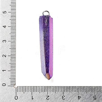 Electroplated Natural Quartz Pendants G-P315-B01-01P-1