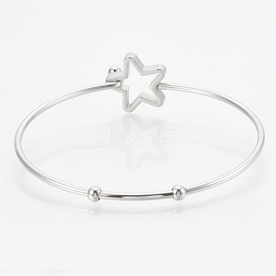 Tarnish Resistant 304 Stainless Steel Bangles STAS-N084-01-1