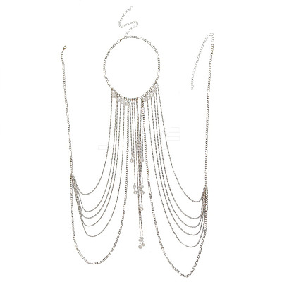 Alloy & Acrylic Rondelle Beads Tassel Sexy Body Chains for Bikini FS-WGE2D08-01-1