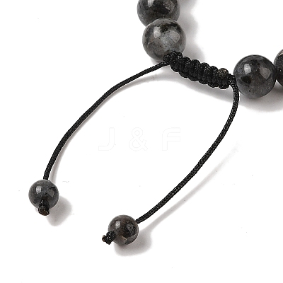 10mm Round Natural Larvikite Braided Bead Bracelets BJEW-C067-01C-07-1
