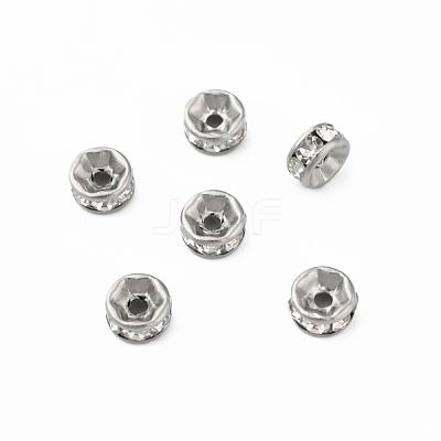 316 Surgical Stainless Steel Crystal Rhinestone Spacer Beads X-STAS-N032-06P-1
