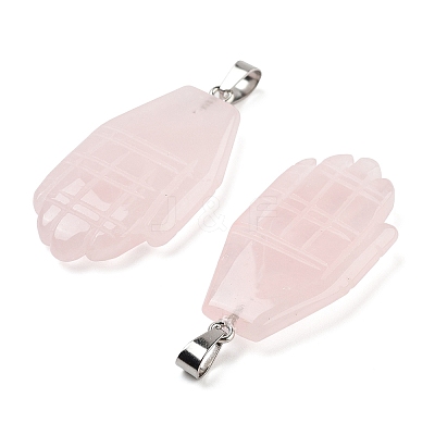 Natural Rose Quartz Carved Pendants G-K369-01P-05-1