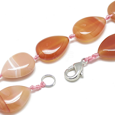 Natural Carnelian Beaded Necklaces NJEW-S396-18-1