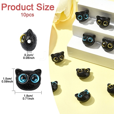 10Pcs 2 Colors Opaque Resin Beads RESI-YW0001-93-1