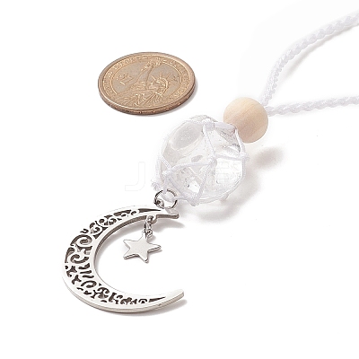 Moon 201 Stainless Steel Pendant Decorations HJEW-JM00958-03-1