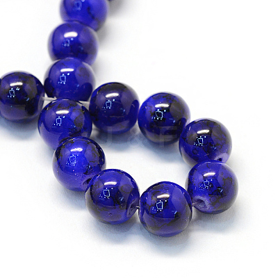 Baking Paint Glass Round Bead Strands DGLA-Q019-8mm-71-1