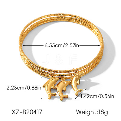 304 Stainless Steel Charm Bangle Sets WG97A59-02-1