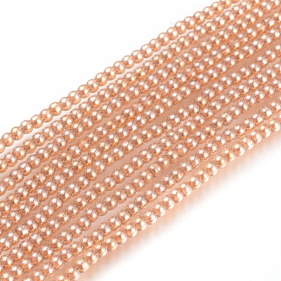Electroplate Glass Beads Strands X-EGLA-I013-2mm-PL01-1