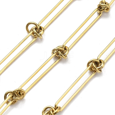 Ion Plating(IP) 304 Stainless Steel Oval & Knot Link Chains CHS-G039-05G-1