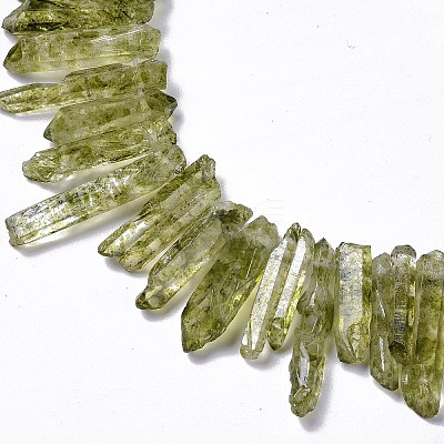 Natural Crackle Quartz Crystal Dyed Beads Strands G-I345-04A-1