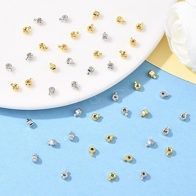 50Pcs Brass Crimp Beads KK-YW0003-69G-1