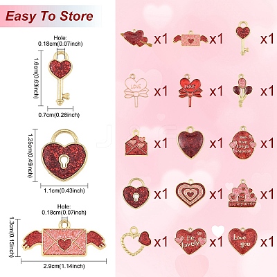 15Pcs 15 Styles Alloy Pendants ENAM-YW0006-84-1
