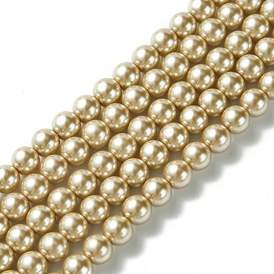 Eco-Friendly Dyed Glass Pearl Round Beads Strands HY-A002-8mm-RB021-1