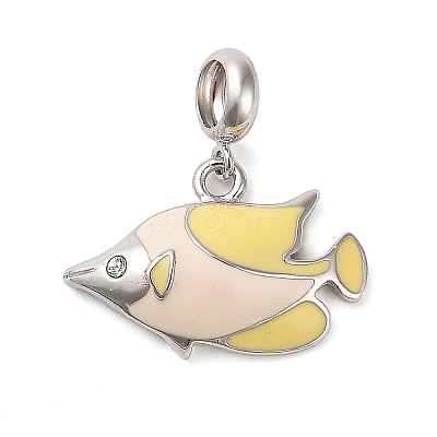 Rhodium Plated 925 Sterling Silver Enamel European Dangle Charms LS-STER-P062-01A-06-1