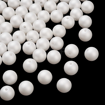 Frosted Plastic Imitation Pearl Beads KY-F022-10mm-01-1