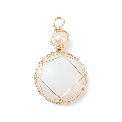 Opalite Pendants PALLOY-JF01556-06-1