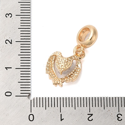 Rack Plating Alloy Crystal Rhinestone European Dangle Charms PALLOY-S189-36G-1